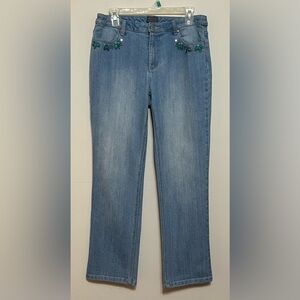 Additions by Chico’s embellished crop ankle denim jeans. Size 0.5 =6
